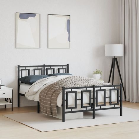 Estructura cama sin colchón con estribo metal negro 120x190 cm vidaXL