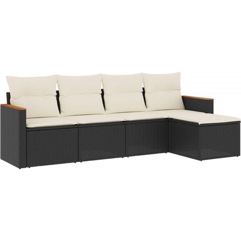 Maison Exclusive - Set de muebles de jardín 5 pzas y cojines ratá (1/3)