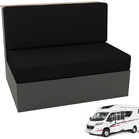 Housse Banquette Camping Car(1 Set),Extensibles RV Housses de Coussin, Housse Siege Camping Car, Coussin de Caravane Antidérapante, Convient aux Restaurants de Camping-Car(Noir (1/5)