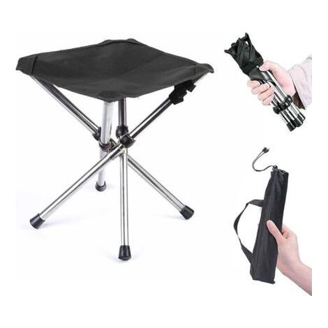 Portable Camping Seat, Foldable Camping Stool, Folding Camping Stools, Mini Portable Folding Chair, Small Aluminum Camping Chair, for Travel Hiking Fishing, BBQ (1/3)