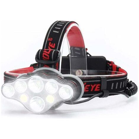 Pair Leistungsstarke, wiederaufladbare Stirnlampe, 18.000 Lumen, 8 Leuchtmodi, LED-Stirnlampe, helles Freisprechlicht für Camping, Laufen, IPX5, Kinderleselampe