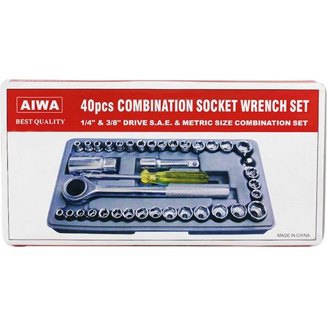 Coffret à outils de réparation automobile avec 40 douilles, outils à douille, quincaillerie, jeu de douilles, têtes de douilles (1/5)
