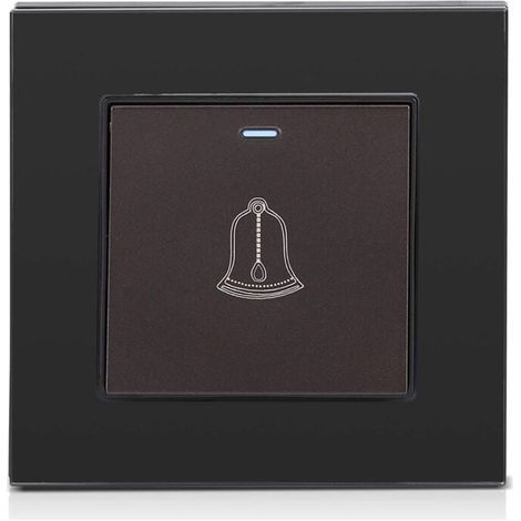 Panneau de Verre Trempé Sonnette Murale Porte Cloche Interrupteur Bouton Poussoir 220 250 V (1/4)