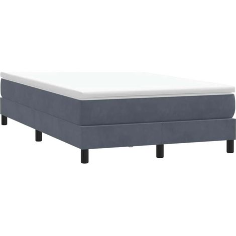 Boxspringbett ohne Matratze Dunkelgrau 120x220 cm Samt vidaXL