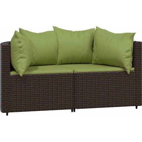 Maison Exclusive - Divani Angolari da Giardino con Cuscini 2pz Polyrattan Marrone