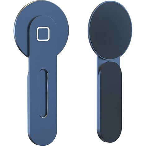 Support magnétique pour téléphone IOS 12 13, fixation latérale pour ordinateur portable, bleu, alliage d'aluminium, aimant puissant (1/5)