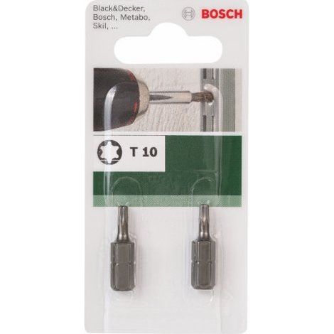 Bosch 2609255932 Set de 2 embouts de vissage courts qualité standard Torx 10