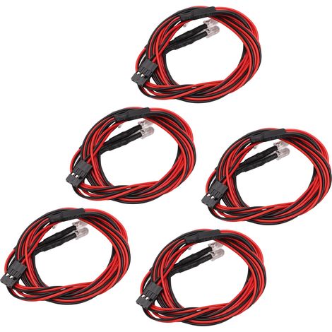 Sets mit 4 weißen und roten LEDs für modifizierte RC-Car-Scheinwerfer, 5 mm Durchmesser, hohe Leuchtkraft (1/5)