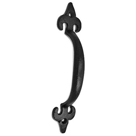 Poignée de porte de grange en bois de corne noire (1/4)