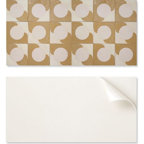Azulejos de vinilo para pared, ideales para decoraci贸n de interiores modernos. Dise帽o geom茅trico de c铆rculos y arcos. Medidas: 6x60x30 cm.