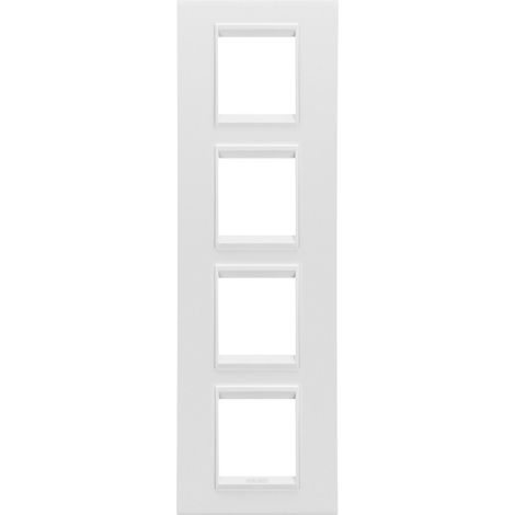 PLAQUE LUX 2+2+2+2P V MÉTAL BLANC SATIN GEWISS GW16229XW