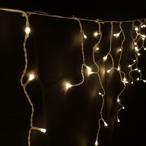 300 LED 7.5m Premier Christmas Outdoor 8 Function Icicle Lights in Warm White (1/5)