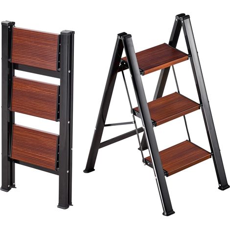 VEVOR Scaletta Pieghevole Salvaspazio con 3 Gradini con Ampio Pedale Antiscivolo e Comoda Impugnatura, Supporto per Piante in Alluminio Portatile e Leggero con Capacita di 150 kg, Multiuso per Adulti (1/5)