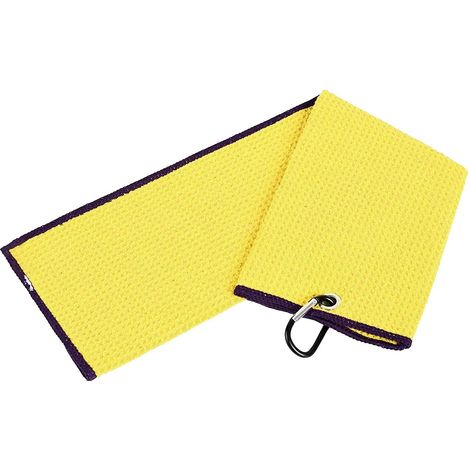 Lot de 2 serviettes de golf jaunes à motif gaufré pour un séchage rapide