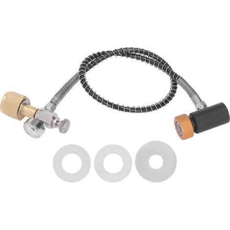 Adaptateur de remplissage de cartouche de CO2 pour canettes de soda avec tuyau haute pression de 61 cm (24 pouces) et télécommande