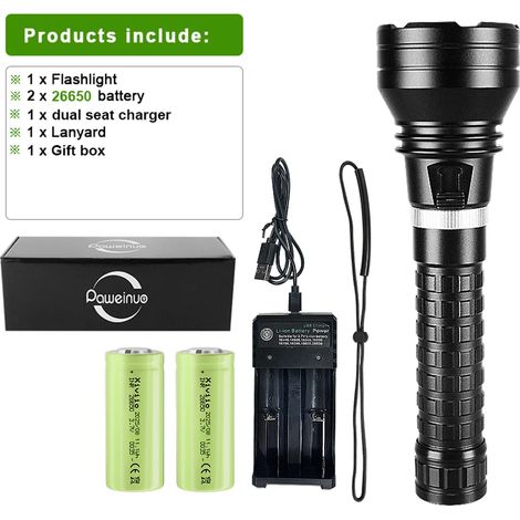 Lampe torche de plongée XHP360 E (10 000 lm) : puissante, étanche IPX8, pour la plongée sous-marine professionnelle, jusqu'à 1 000 mètres de profondeur. LED haute puissance. (1/5)