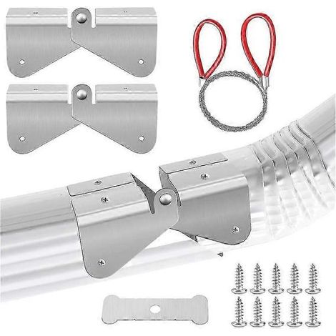 Charnières de descente de gouttière, 1 paire/2 pièces, charnière d'extension de gouttière, compatible avec les gouttières carrées et rectangulaires. (1/5)