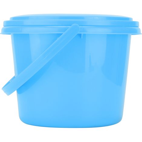Seau multifonction en plastique à 2 compartiments avec palettes pour mélange de couleurs (YJ004 Bleu)