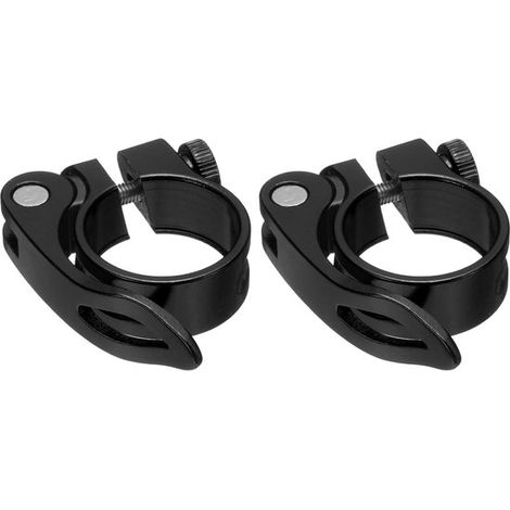 Lot de 2 colliers de serrage pour tige de selle de vélo 31,8 mm. Collier de serrage rapide verrouillable. Bague de serrage rapide en aluminium pour vélo et VTT. (1/5)