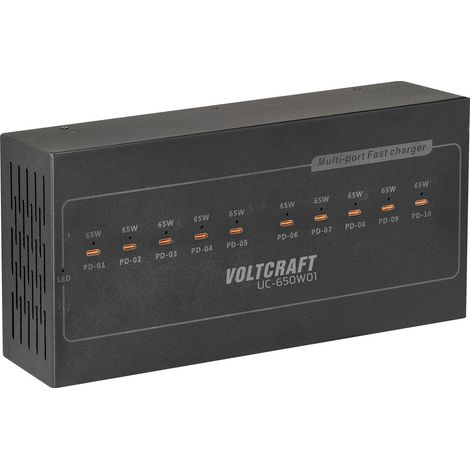 VOLTCRAFT UC-650W01 Station de charge USB 650 W Power Delivery noir intérieure USB Power Delivery (U (1/5)
