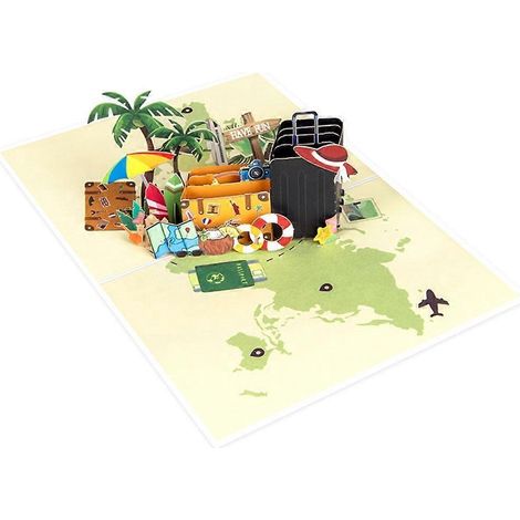 Carte de voyage 3D pop-up pour les retraités - Carte de vœux d'anniversaire parfaite (1/4)