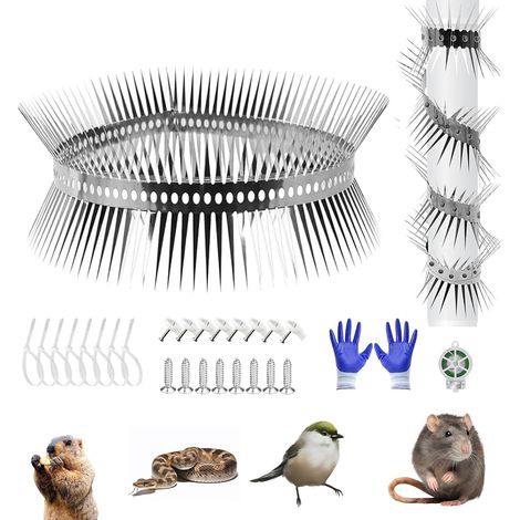 100 cm Anti-Marten Down Pipe Stainless Steel Marten Protection with Accessories, Anti-Marten Tape Can Be Cut Repellent for Home, Gutter (1/5)