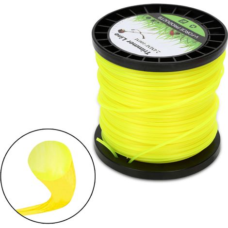 SWANEW Linea di rifilatura da 100 m Nylon Roll Trimmer Decespugliatore Linea di rifilatura Giallo rotondo 2.4 mm