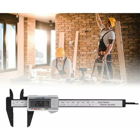 Digital Caliper, Extra Large LCD Display Digital Caliper Metric Conversion Measuring Tool Professional Caliper for Measuring Inside Outside Depth Step (Black) (1/5)