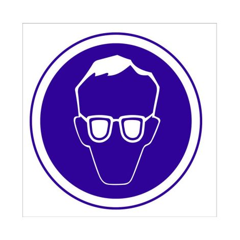 Cartel / señal que indica Es obligatorio el uso de gafas                                                   Adhesivo       105X105 mm (1/2)