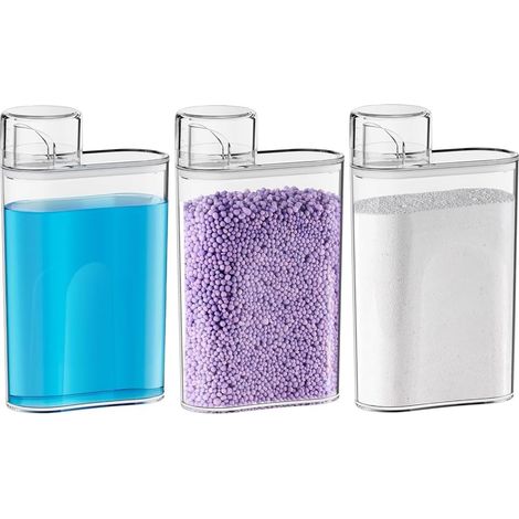 Distributeur de lessive 3 pièces, distributeur d' pour tissus, organisateur de lessive pour vêtements pour l'organisation de la buanderie (1/5)