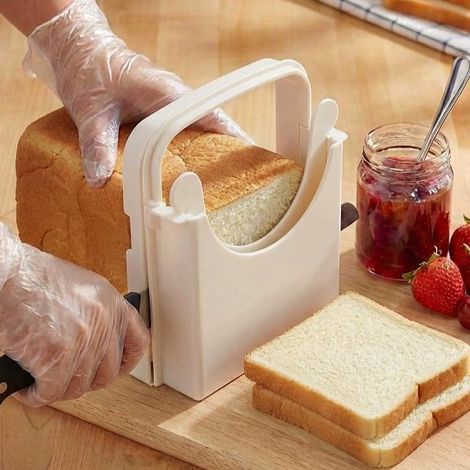 Trancheuse réglable pour pain maison, modèle pliable, pour toasts, bagels et sandwichs.-AquaForge (1/5)