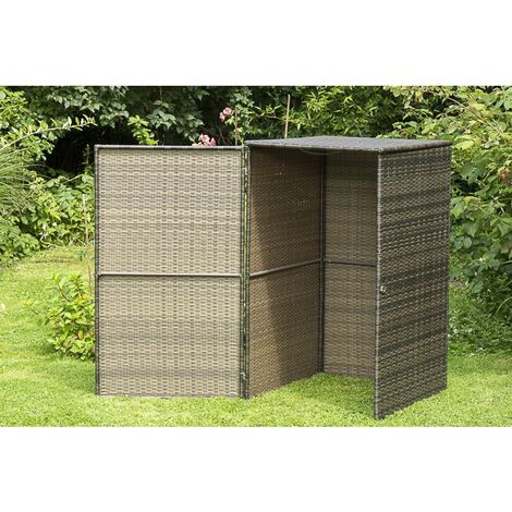 Mülltonnenabdeckung braun 76x76x123cm Stahl/Kunststoff (1/4)