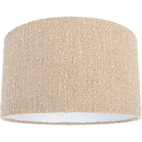 QAZQA Stoffen lampenkap beige met bouclé stof 35/35/20 (1/5)