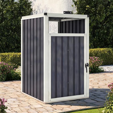 Abri de jardin Cache poubelle extérieur 240L acier galvanisé (1/5)