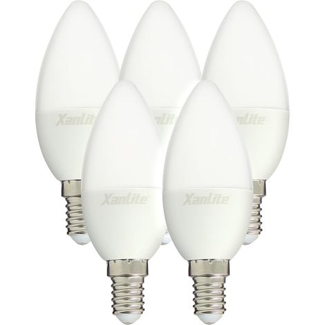 Lot De 5 Ampoules LED Flamme Culot E14 - Ampoule E14 LED Angle D'Éclairage 250°- Ampoule LED E14 5 5W Équivalant 40W - Ampoule Flamme 470 Lumens - LED Ampoule Lumière Blanc Chaud - PACK5EV470F (1/5)