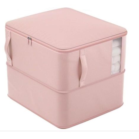 Organiseur compact ultra compact, sac de rangement portable for couettes, couvertures et literie avec rouleau anti peluches(Pink,XL(51 x 42 x 50)) (1/5)