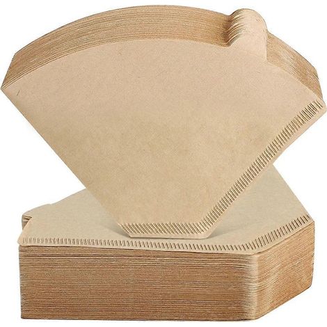 Filtres à café coniques non blanchis, 8 à 12 tasses, paquet de 200, en papier naturel jetable. (1/5)