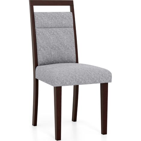 Set di 2 sedie da pranzo 43 x 52 x 92 cm comoda seduta imbottita schienale reclinabile stile moderno tessuto grigio 200011779