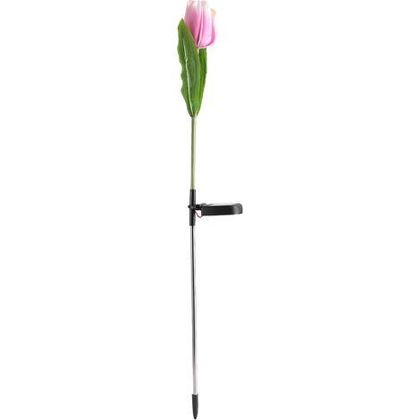 Nouvelle lampe solaire d'extérieur à 1 LED pour jardin, pelouse et décoration florale (tulipes). (1/5)