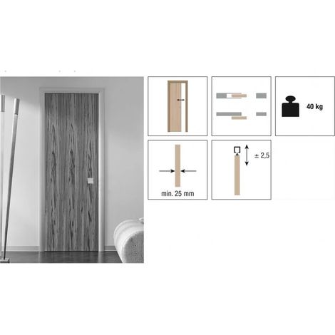 KIT COMPLET PORTE 40KS 3M00 AVEC 7 EQUERRES LATERALES