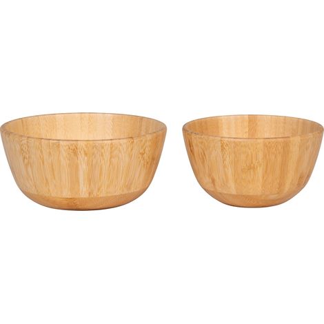 Set 2 Ciotole Chefalu in Bambù Naturale — Ø13 e Ø15 cm