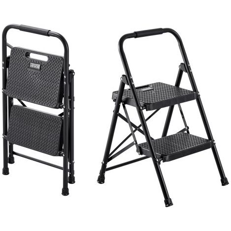 Escabeau Pliant 2 Marches Marchepied Pliable Charge 272 kg (1/5)
