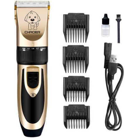 Tondeuse à Cheveux Professionnelle USB Rechargeable pour Animaux de Compagnie, Tondeuse à Cheveux silencieuse sans Fil avec 4 Peignes, pour Chiens, Chats, Animaux de Compagnie, Cou (1/5)