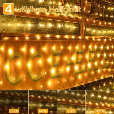 Guirlande Lumineuses Filet, 3X2M 200 Led Filet Lumineux Extérieure 8 Modes Dimmable, Ip67 Étanche Guirlande Lumineuse Extéri[u409] (1/4)
