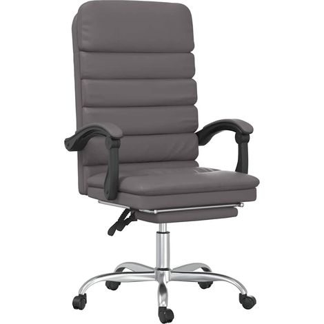 Massage-Bürostuhl mit Liegefunktion Grau Kunstleder vidaXL (1/5)