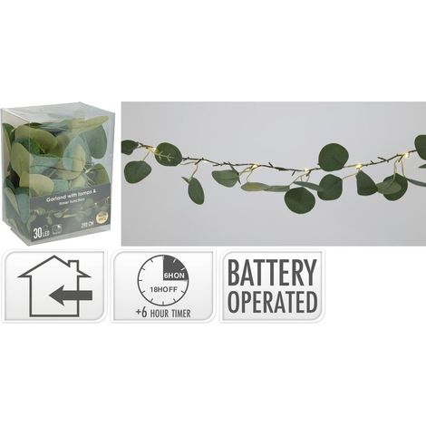GUIRLANDA EUCALIPTO CON LED