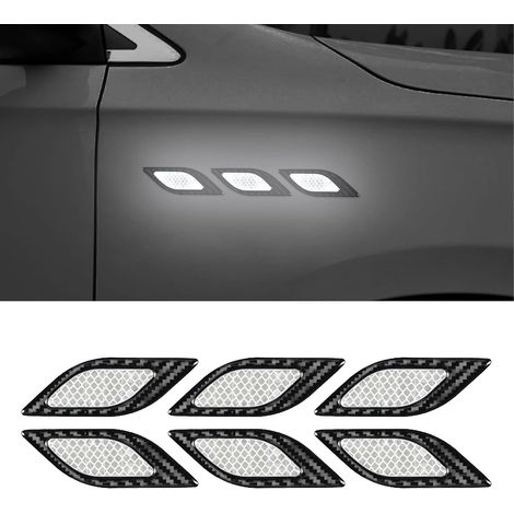 Set mit 30 reflektierenden Aufklebern für Kotflügel, Motorhauben und Stoßstangen, Sicherheitswarnstreifen, Karosserieschutzaufkleber, universelle schwarz-weiße Dekorationen