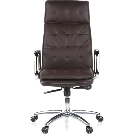 [GEBRAUCHT] B-Ware Hjh Office Bürostuhl Chefsessel Villa 20 Lederstuhl Nappaleder Braun Armlehnen