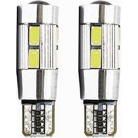 Trade Shop - Lampadine Di Posizione T10 Maxtech T-105630 12v 10led Ultra Luminose Canbus 6000k - (1/2)