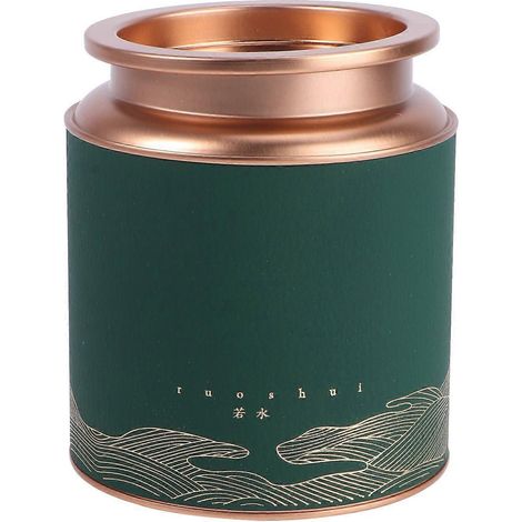 boîte à thé ronde en fer-blanc, hermétique, pour le rangement du thé, style chic (L) (1/4)